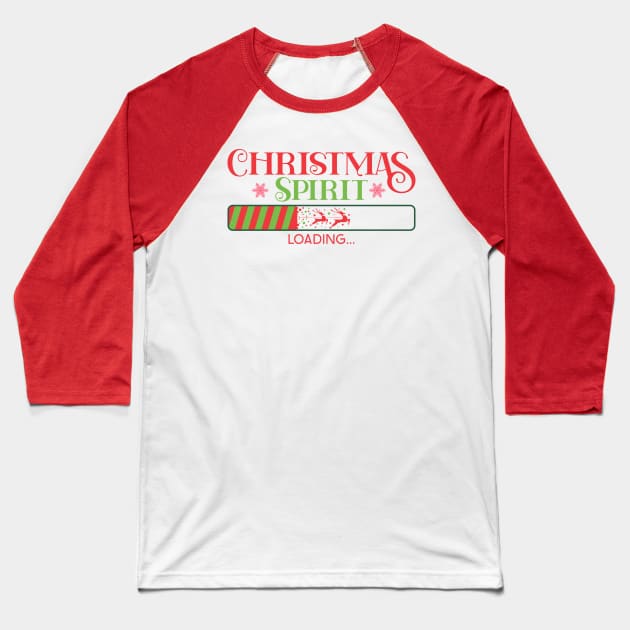 Christmas Spirit Loading Baseball T-Shirt by Pop Cult Store